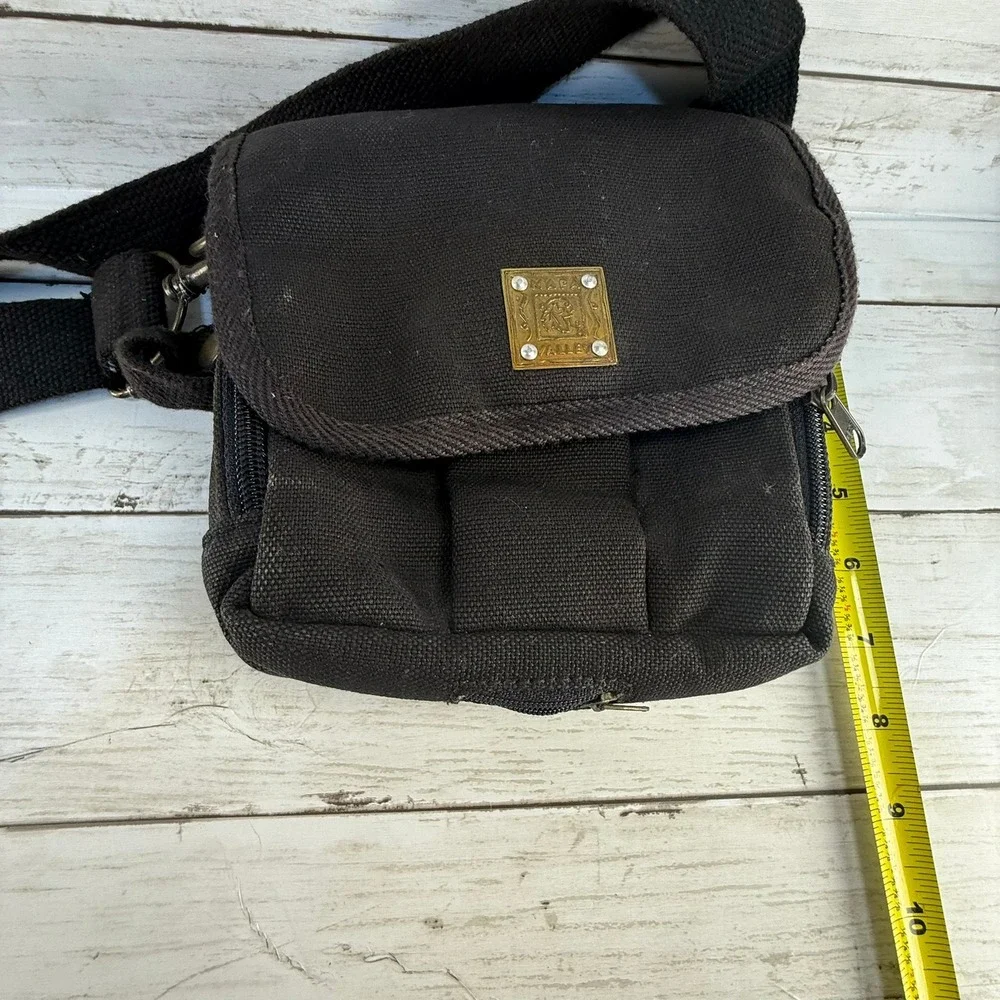 Napa Valley Black Canvas Crossbody Bag Utility Travel Messenger Small Pouch